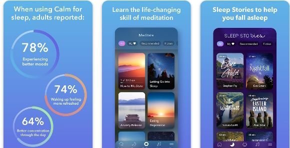 On calm appp you can listen to sleep sounds and relaxing music. 