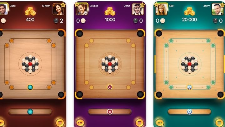 You get to play carrom with your friends with carrom pool app