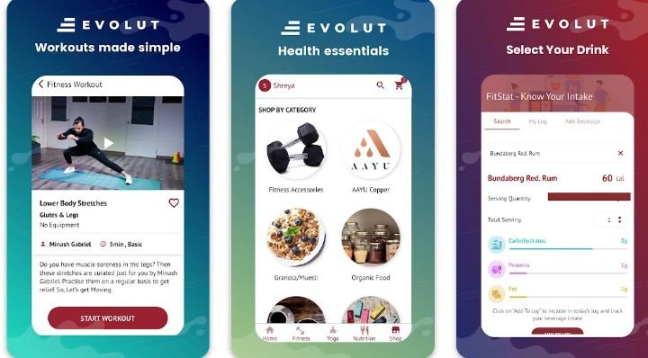Evolut is your app where you can get easy workouts for reducing weight