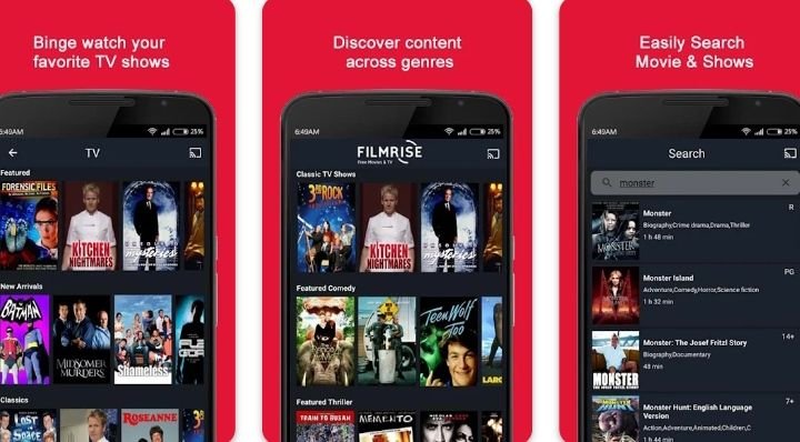 To watch New Free Movie Apps For iPhone absolutely free you get to use Filmrise app 