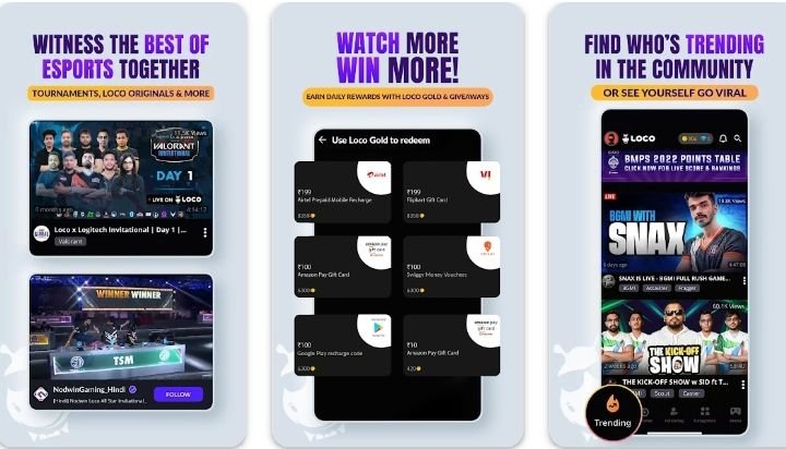 Loco is Money earning gaming apps in India. You get to watch live streams of so many sports 