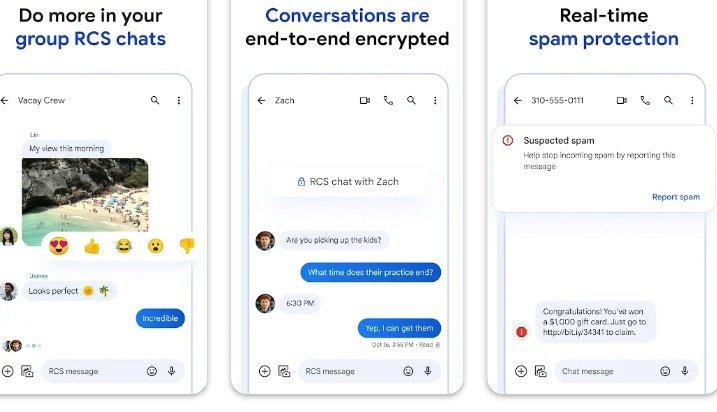 Whatever conversations you make through messages by Google's are encrypted