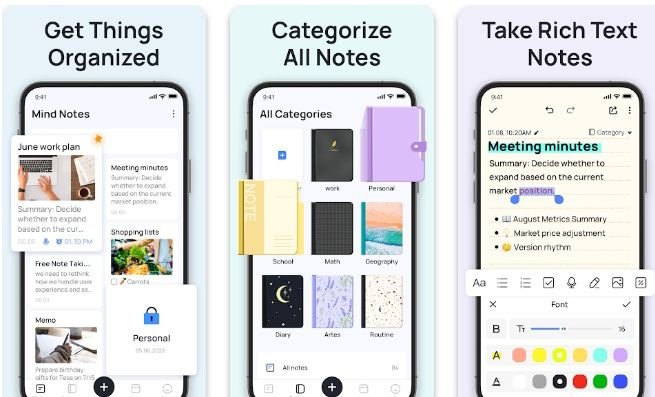 If you will use mind notes app that you will be able to categories your notes