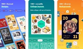 Phototastic is the app where you can make layouts from numerous designs