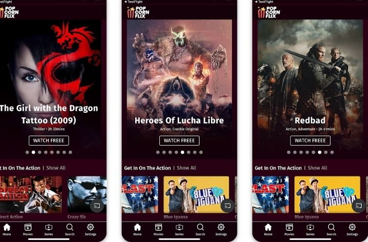 Without any limitation you can watch your favourite movies in Popcornflix app