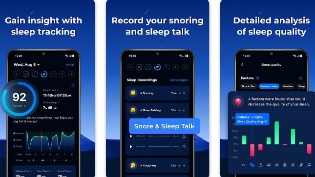 With the help of Shuteye  you can easily record your snoring and sleep talking on your phone