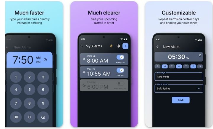 Simple Alarm clock App is easy to use app and you can all easily set alarm from here 