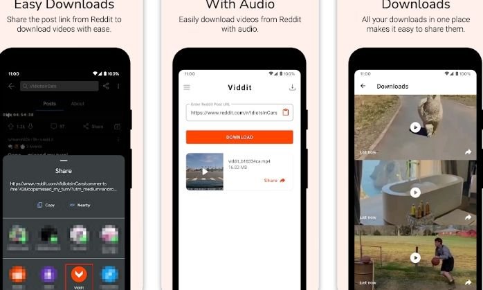 After downloading reddit videos from Viddit you can save them and watch offline