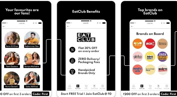 Avail huge 30% discount on food ordering through EATCLUB app.