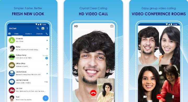 Make free HD quality video calls and voice calls through JioChat app
